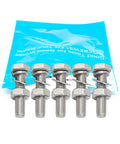 50 Pcs M6 X 20mm Stainless Steel Hex Bolts With Nuts And Washers 304 Grade Heavy Duty Fastener Kit against a blue package