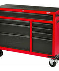 Heavy Duty 16 Drawer Tool Chest And Rolling Cabinet Set 46 Inch Red Black Workshop Storage Rock Solid Steel Construction with drawers