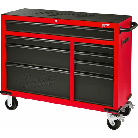 Heavy Duty 16 Drawer Tool Chest And Rolling Cabinet Set 46 Inch Red Black Workshop Storage Rock Solid Steel Construction with drawers