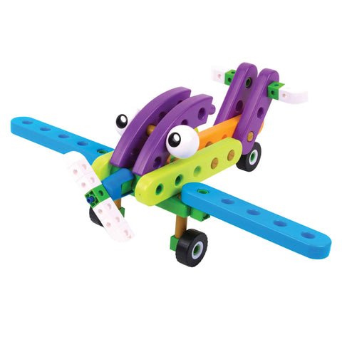 Hands On Airplane Engineering Kit For Preschoolers Storybook Adventure With Karlie And Ty Omega Build 10 Realistic Vehicle Models Teach STEM Skills And Fine Motor Fun Parents Choice Gold Award Winner colorful toy plane model