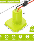 Beefed-Up 18V Power Wheel Adapter With 30A Fuse And Silicone Copper Wiring For DIY Robotics And Tools, dimensions and features