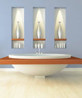 Interior Paint And Primer In One Satin Finish for Living Rooms And Hallways 1 Gallon applied in modern bathroom with stylish decor.