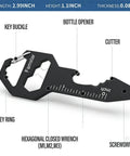 3 Pack Keychain Multi Tool Wrench Ruler Bottle Opener For Men Compact Metal Pocket Gadget showing features like cutter and screwdriver.