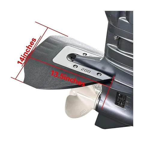 Whale Tail Hydrofoil Stabilizer For Boat Outboards 8 To 40 HP Boosts Stability And Performance showing dimensions
