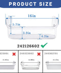 Fridge Door Bin Replacement Part Side Shelf Rack 2 Pack For Frigidaire And Electrolux Doors Easy Install 16in Size Diagram