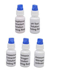 Soil Test Kit For Agriculture And Gardening Liquid pH And NPK Solution Real Time Readings Universal Design bottles labeled for testing.