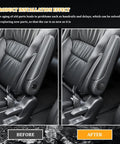 Before and after installation of 2 Pack Armrest Cover Cap for Chevy Tahoe Cadillac Escalade Suburban Yukon rear bucket seats.