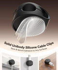 8 Pack Silicone Magnetic Cable Clips For Under Desk Cable Management And Adhesive Wire Hider with adhesive backing shown