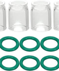 Pro Grade TIG Glass Cup Clear Quartz Nozzles Set for Welding Torch Includes Half Inch and Twelve Point Five Millimeter Sizes