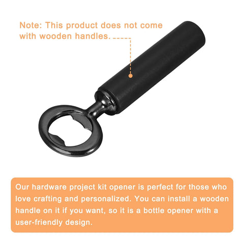 Heavy Duty Zinc Alloy Screw In Bottle Opener 4 Piece Set Matte Black Threaded design with a user-friendly handle for bars and parties.