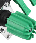 Close-up of green 3-way water splitter valve on Fimco Sprayer Parts Upgrade Kit With 3 Way Water Splitter And Shut Off Control Valve