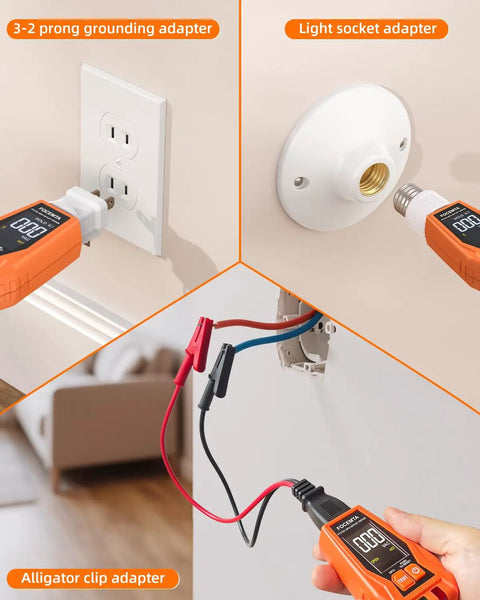 All In One Circuit Breaker Finder And Outlet Tester Kit With GFCI Tester And Carrying Case Includes Light Socket Adapter