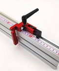 Beefed Up 75 Type T Slot Miter Track 800mm Aluminum T-Track Slide with red clamp for woodworking jigs and fixtures