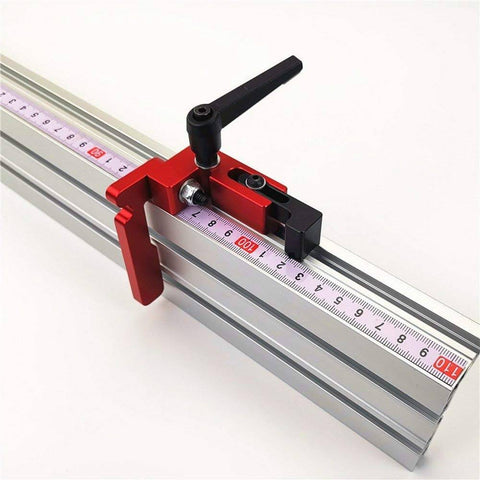 Beefed Up 75 Type T Slot Miter Track 800mm Aluminum T-Track Slide with red clamp for woodworking jigs and fixtures
