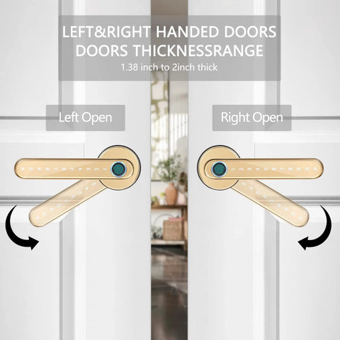 4 In 1 Keyless Entry Smart Lock With Fingerprint, Passcode, Mechanical Keys, And Bluetooth App For iOS And Android on double doors