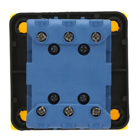 Back view of Up To 32A Rotary Switch With 3 Pole 2 Position Disconnect Rotary Cam Selector for industrial power control.