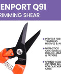Ultra Twig And Hoof Trimming Shears 7.5 Inch Twin Blade With Nonstick Coating Spring Loaded Garden Scissors