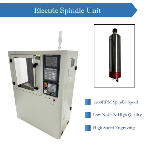 CNC Milling Drilling Machine With Programmable ER20 Spindle, Benchtop 3 Axis CNC Mill with 12000 RPM spindle unit.