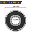 6203RS Deep Groove Ball Bearings 5 Pack Double Rubber Sealed Pre Lubricated 17x40x12mm size information