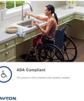 Person in wheelchair using Dayton 25 By 22 Inch Single Bowl Drop-In Stainless Steel Kitchen Sink Satin Finish ADA Compatible