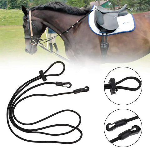 Three Meter Elastic Neck Stretcher For Horses Adjustable Headcollar Training Rope Reins