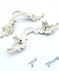 Six Piece Vintage Cabinet Handles Set For European Style Shabby Chic Furniture Drawer Pulls White And Gold Edge Zinc Alloy