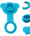 Blue Silicone Bathtub Drain Plug Stopper for Easy Removal, featuring a bear-shaped design for easy handling.