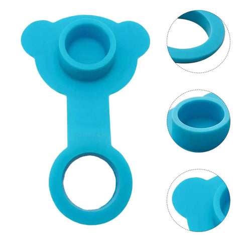Silicone Bathtub Plug Stopper for Bath Tubs Blue, cute bear shape, flexible silicone material for easy installation and removal.