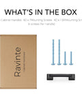 30 Pack Solid 3 Inch Center To Center Square Arch Cabinet Pulls Matte Black For Kitchen Cabinets, hardware box and screws