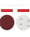 Ultimate 100 Pack Of 4 Inch Hook And Loop Sanding Discs With 15 Grits From Coarse To Ultra Fine Silicon Carbide For Wood Metal Polishing And Smoothing Jobs, showing red coarse and white fine grit discs.