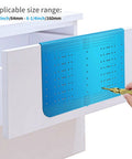 Hassle Free No Sweat Cabinet Hardware Template With Auto Center Hole Punch for Drawer Pulls and Handles on a drawer.
