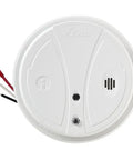 Rock Solid Hardwired Smoke Detector With Whole Home Interconnect Readiness And Dependable Backup Power For Straight Talk Fire Safety Plus Nailed Down Installation And Snappy Hush Response top view with wiring.