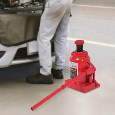 30 Ton Hydraulic Stubby Bottle Jack Badass Heavy Lift Tank With Reinforced Alloy Body And Smooth Quick Raise Ability For Moving Tractors Or Trucks In A Compact Low Profile Shape