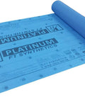 Professional Grade Synthetic Roofing Underlayment Roll, 20 Mil Polyolefin Core, shown partially unrolled, 48 Inches By 250 Feet.