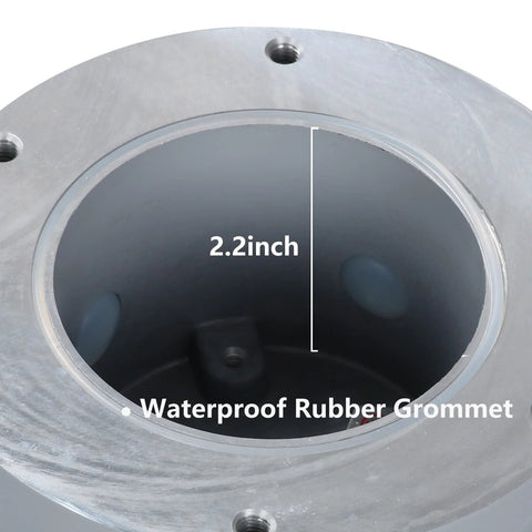 Xapolu explosion-proof junction box, die-cast aluminum, interior view with waterproof rubber grommet, 2.2 inch opening