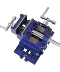 Heavy Duty 3 Inch Cross Slide Drill Press Vise X Y Milling Machine Vise Precision Bench Vise Ductile Iron Swivel Head top view.