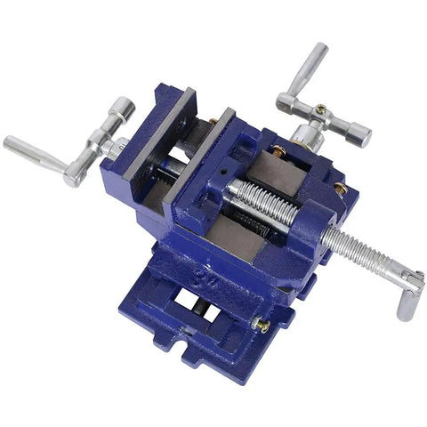 Heavy Duty 3 Inch Cross Slide Drill Press Vise X Y Milling Machine Vise Precision Bench Vise Ductile Iron Swivel Head top view.