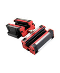Beefy Linear Guide Rail Set With HGH15CA And HGH20CA Carriages 6 Pieces Lengths From 300 To 1500MM Stainless Steel Rails For CNC Machines 3D Printers And Motion Systems Smooth Glide And High Precision Rail Guide, two red-black linear carriages