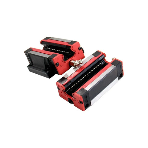 Beefy Linear Guide Rail Set With HGH15CA And HGH20CA Carriages 6 Pieces Lengths From 300 To 1500MM Stainless Steel Rails For CNC Machines 3D Printers And Motion Systems Smooth Glide And High Precision Rail Guide, two red-black linear carriages