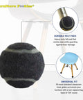 Heavy Duty Tennis Ball Chair Glides For Slick Smooth Floor Savers No Scratch Guards Easy Install Pre Cut Felt Pads Zero Hassle Furniture Foot Covers, navy felt pads on a chair leg