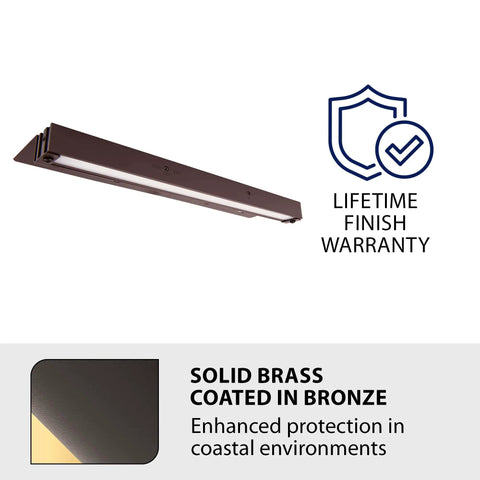 Landscape Lighting Hardscape 12 Inch LED Strip Light For 12V Systems With Quick Release Two Color Temperature 2700K To 3000K Brass Bronze Finish