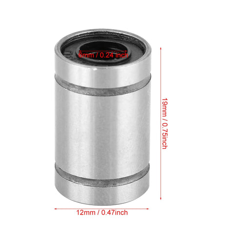 Front view of 8 Pack LM6UU Linear Bearings 6x12x19mm, Double Sealed, Low Noise Steel Ball Bearings For CNC Machines.