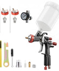 R500 LVLP Paint Gun with 1.3mm 1.5mm 1.7mm nozzles air regulator teflon coated finish pro grade sprayer for automotive and DIY projects
