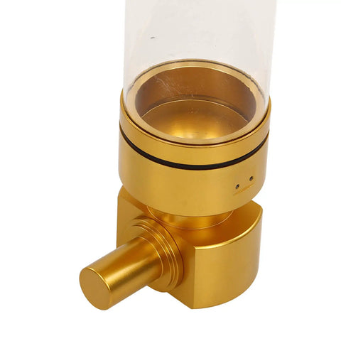 Wall Mounted Coffee Bean Dispenser With Clear Acrylic Jar For Busy Cafes And Brew Spots Detachable Sealed Hopper Keeps Beans Fresh No Fuss Wipe Down Large 5100g Spot Ready Setup close-up of gold base and acrylic jar.