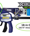QC-Mate clamp with 7/8 in Uni-Jaw set on blue Irwin Quick-Grip-style tool; XBoom branding visible