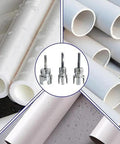 Heavy Duty 4-in-1 Water Pipe Threader Kit with PVC pipes and metal thread dies, ideal for plumbing repair tasks.