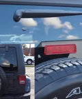 Badass Off Road Rear Wiper Arm And Blade Kit For Jeep Wrangler JK 2007 2017 view showing rear wiper mounted on glass.