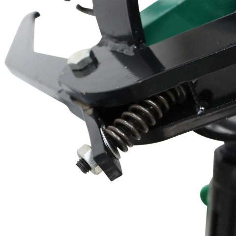 Close-up of Heavy Duty Three Jaw Brake Drum Puller Remover Tool Kit with spring mechanism and forged steel arms.