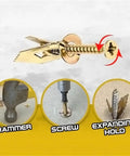 Self Tapping Screws And Drywall Anchors Kit For Plasterboard 100 Or 200 Pcs Heavy Duty Yellow Zinc Plated Carbon Steel Rust Resistant No Prep Self Drilling Install For Fast Secure Wall Mounts with screw and anchor expansion steps