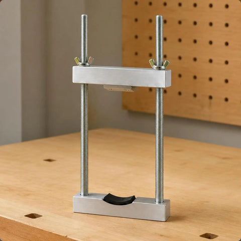 Cello Head Clamp For Violin Family Instruments Go To Pro Luthier Bench Fixture With Secure Holding And Repeatable Positioning For Instrument Building And Repair In Workshop With Cushioned Touch Area, metal bench clamp